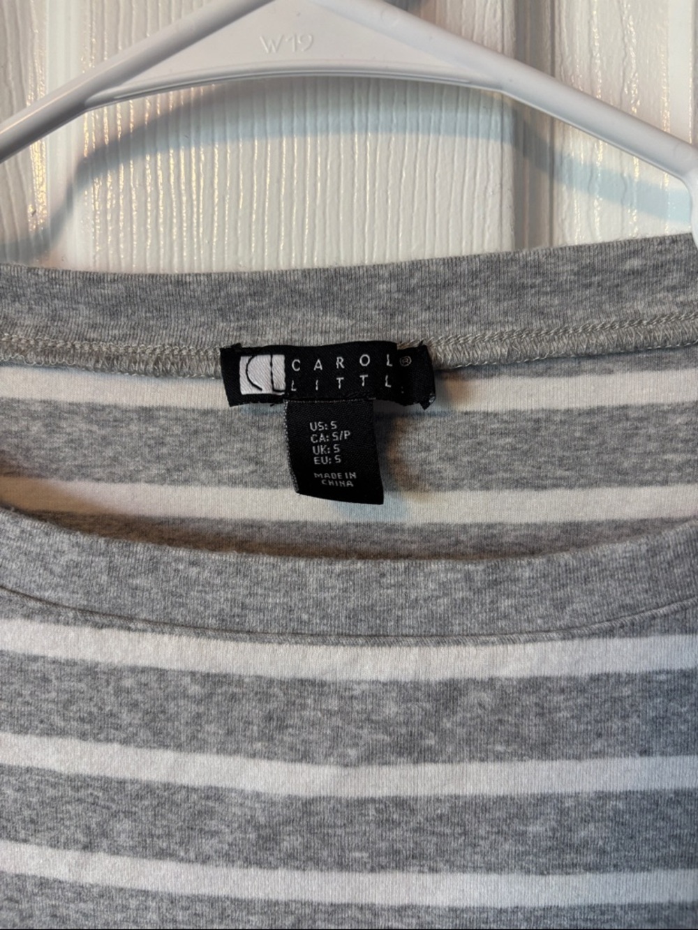 Carole Little Gray & White Striped Boatneck Top - Picture 4 of 5